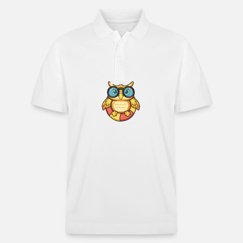 Eule Comic Cool - Stanley/Stella Unisex Bio-Poloshirt PREPSTER - Weiß