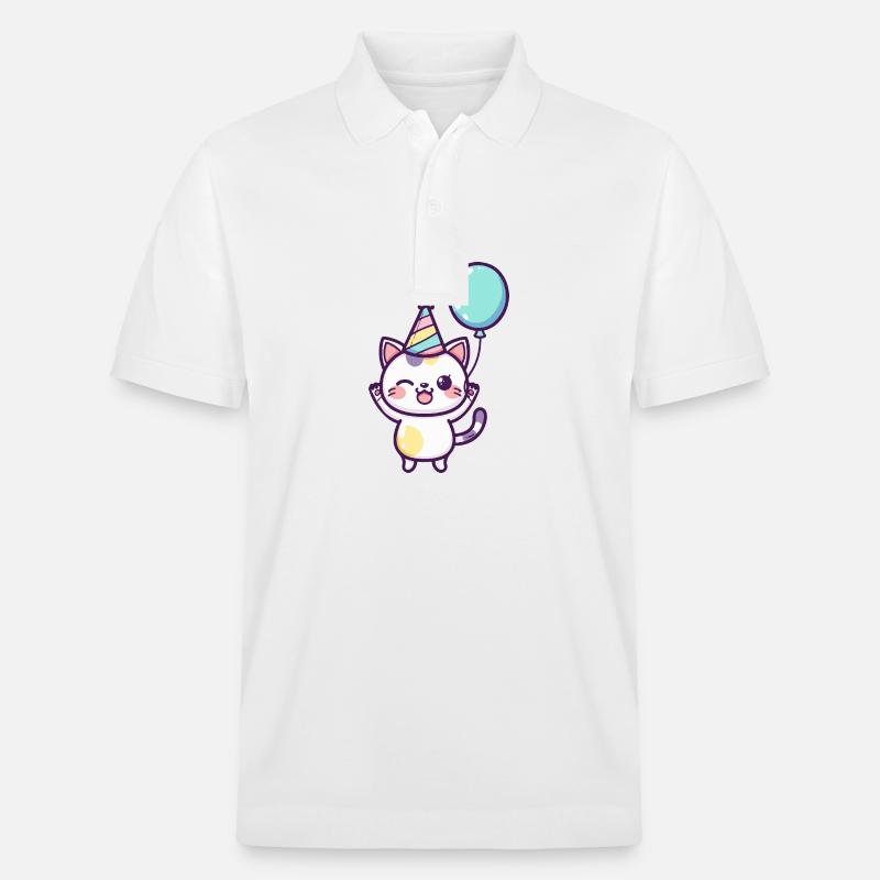 Chat Anniversaire Bébé - Polo PREPSTER bio Stanley/Stella Unisexe - blanc