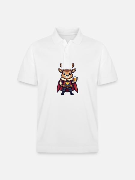 Hirsch Bier Lustig - Stanley/Stella Unisex Bio-Poloshirt PREPSTER - Weiß