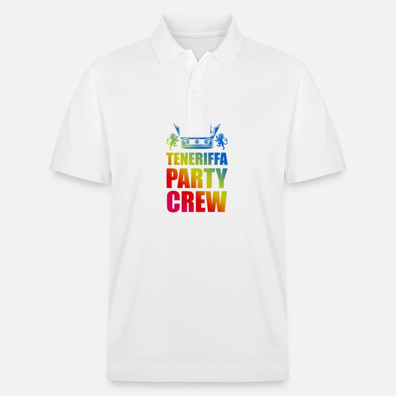 Teneriffa Party Crew Spruch - Stanley/Stella Unisex Bio-Poloshirt PREPSTER - Weiß
