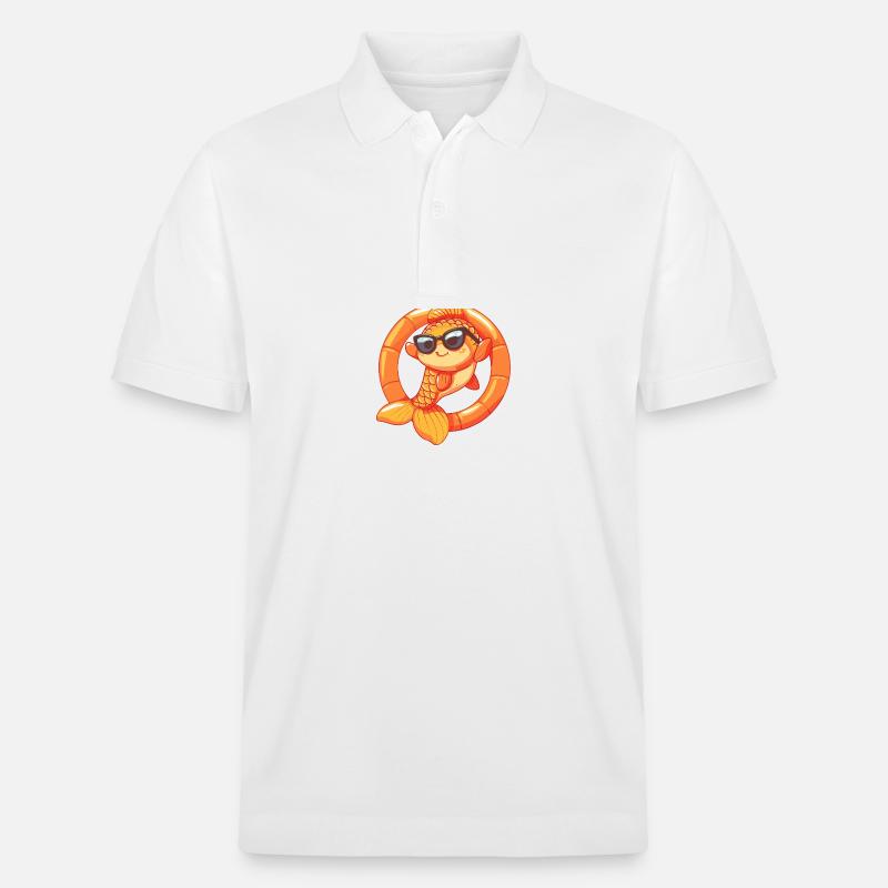 Goldfisch Comic Cool - Stanley/Stella Unisex Bio-Poloshirt PREPSTER - Weiß