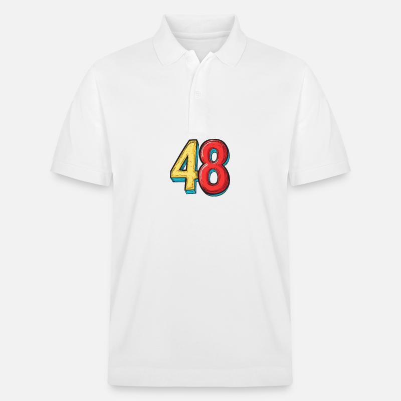 48 Zahl symbol - Stanley/Stella Unisex Bio-Poloshirt PREPSTER - Weiß