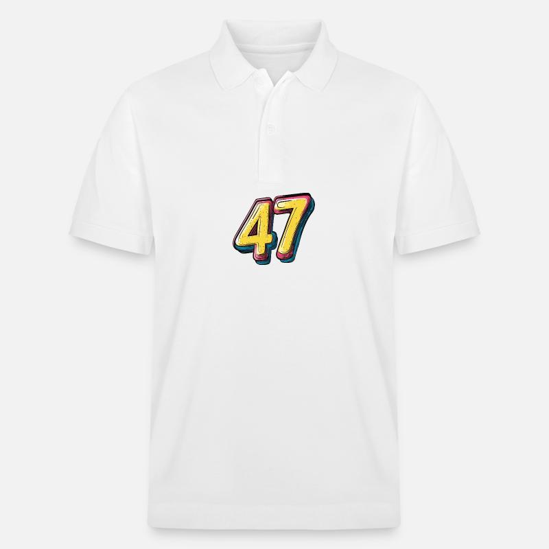 47 Zahl symbol - Stanley/Stella Unisex Bio-Poloshirt PREPSTER - Weiß