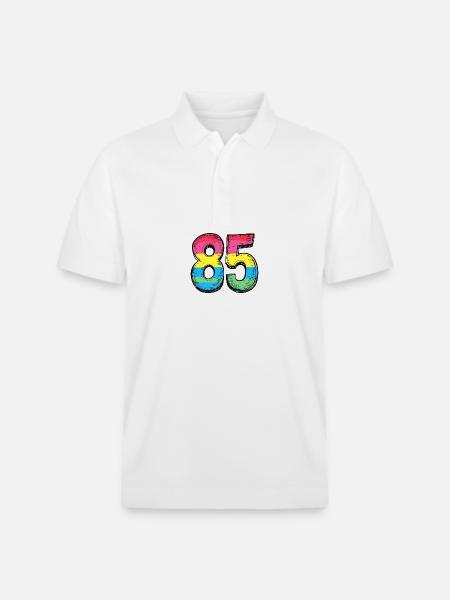 85 Number Symbol - Stanley/Stella Unisex Organic Polo Shirt PREPSTER - white