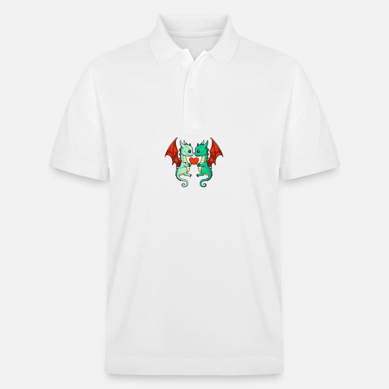 Couple Dragon Saint-Valentin - Polo PREPSTER bio Stanley/Stella Unisexe - blanc