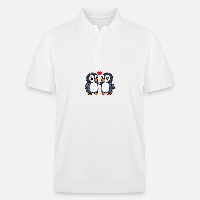 Pingouin Couple Saint-Valentin - Polo PREPSTER bio Stanley/Stella Unisexe - blanc