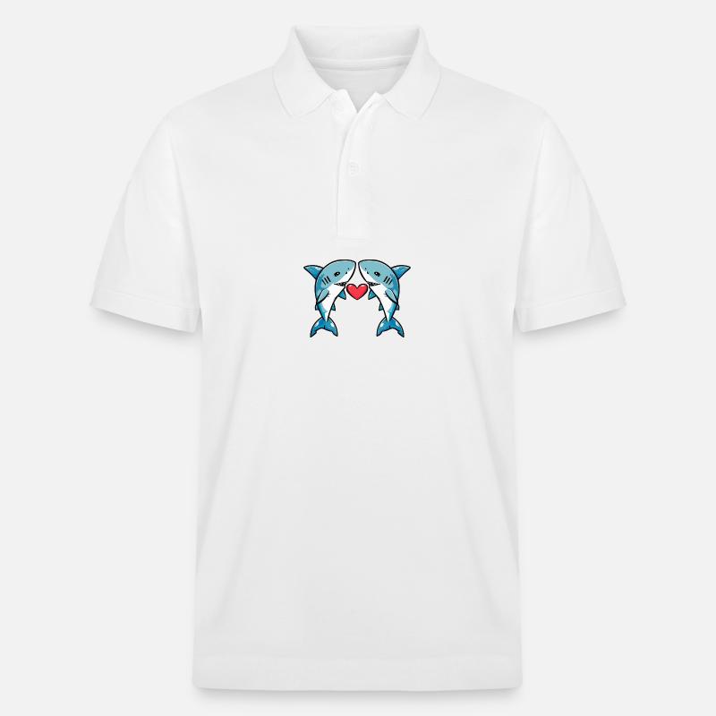 Couple de requins Saint-Valentin - Polo PREPSTER bio Stanley/Stella Unisexe - blanc