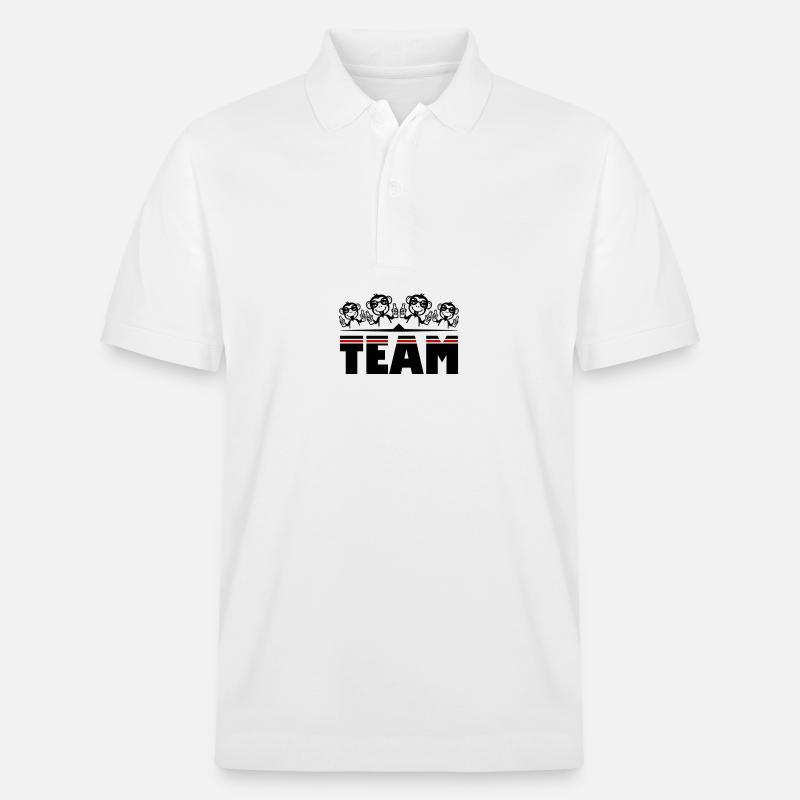 Affe Bier Team Drinking - Stanley/Stella Unisex Bio-Poloshirt PREPSTER - Weiß
