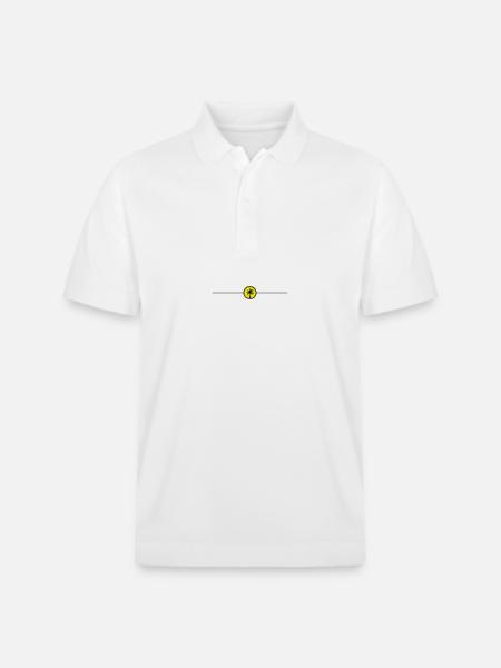 Palm tree line icon - Stanley/Stella Unisex Organic Polo Shirt PREPSTER - white