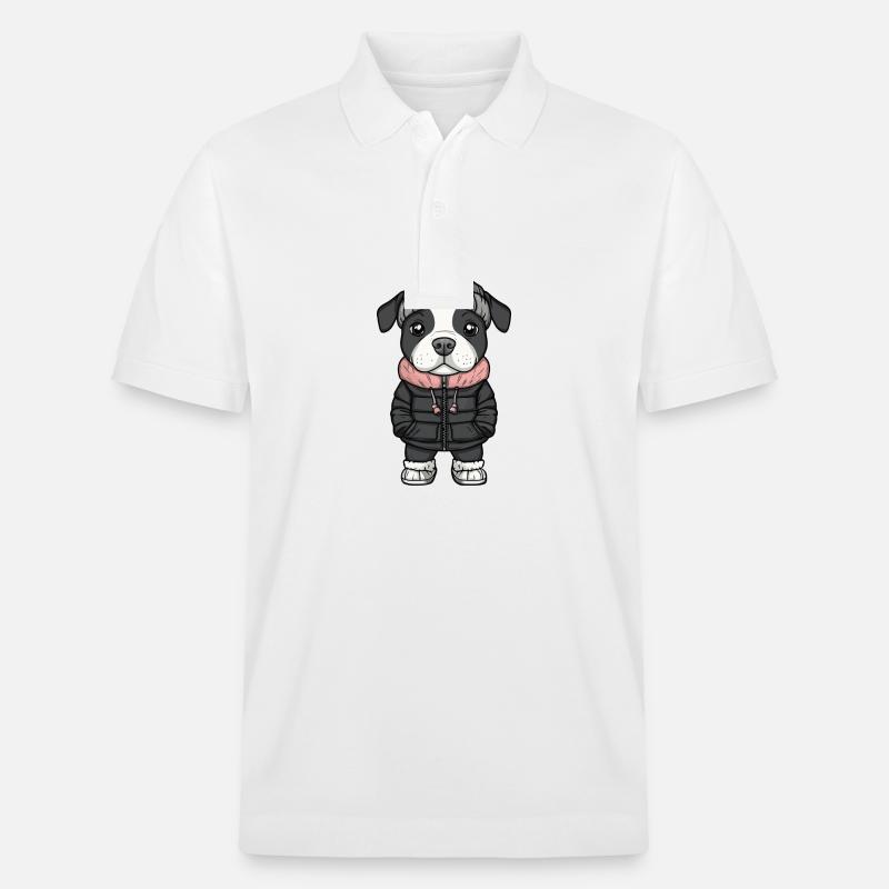Pit Terrier Chien Hiver - Polo PREPSTER bio Stanley/Stella Unisexe - blanc