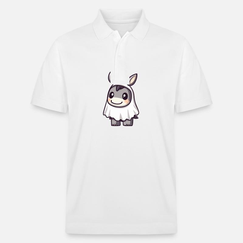 Esel Halloween Lustig Geist - Stanley/Stella Unisex Bio-Poloshirt PREPSTER - Weiß