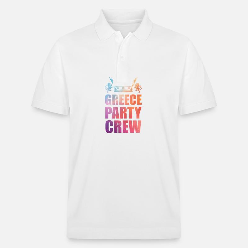 Greece Party Crew Spruch - Stanley/Stella Unisex Bio-Poloshirt PREPSTER - Weiß
