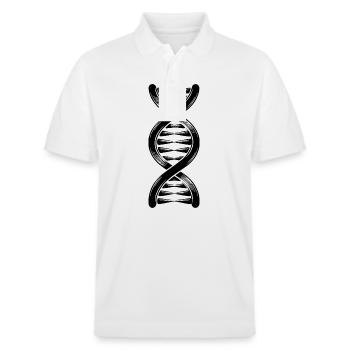DNA strand double helix with hydrogen bonds - Stanley/Stella Unisex Organic Polo Shirt PREPSTER - white - Front - Roxy (174cm) & Andy (188cm)
