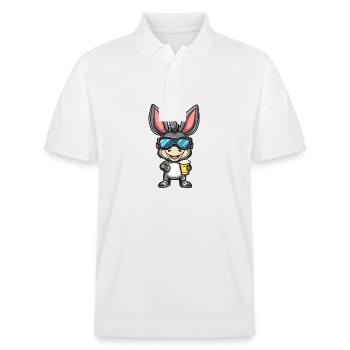 Bière Donkey Ski - Polo PREPSTER bio Stanley/Stella Unisexe - blanc - Devant - Roxy (174cm) & Andy (188cm)