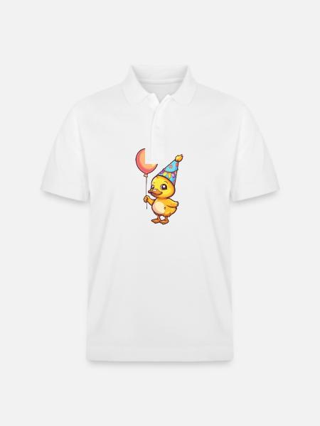 Canard Anniversaire Bébé - Polo PREPSTER bio Stanley/Stella Unisexe - blanc