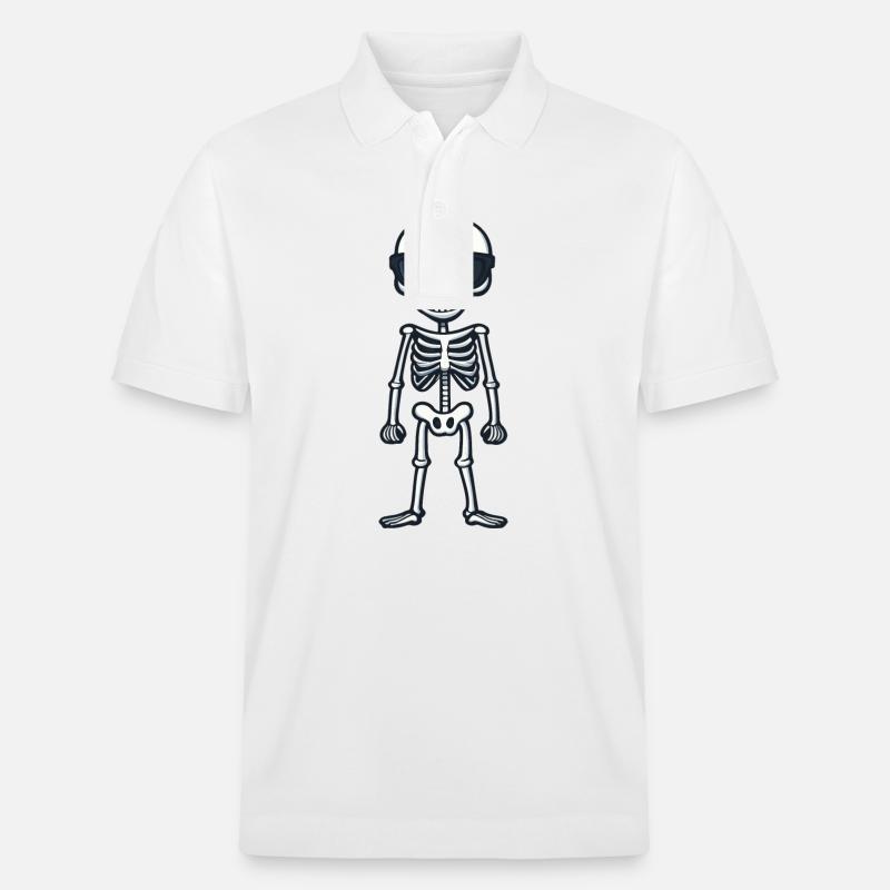 Skelett Comic Halloween Cool - Stanley/Stella Unisex Bio-Poloshirt PREPSTER - Weiß