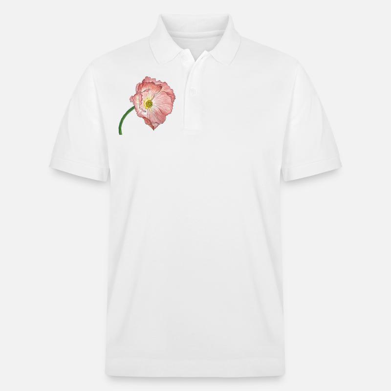 rosa Mohn Blume - Stanley/Stella Unisex Bio-Poloshirt PREPSTER - Weiß