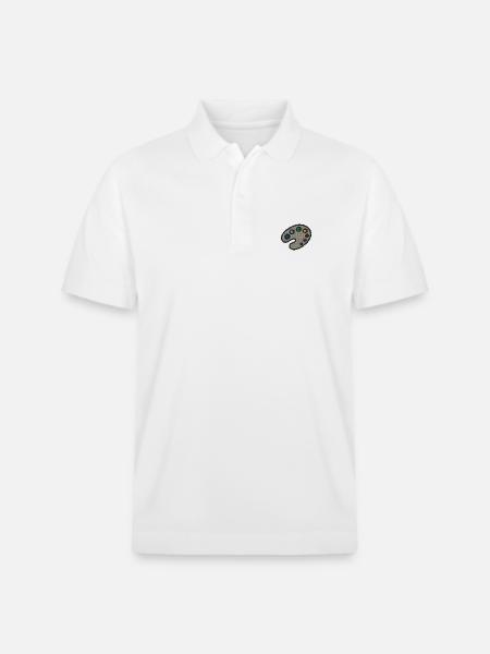 Embroidered colour palette - Stanley/Stella Unisex Organic Polo Shirt PREPSTER - white