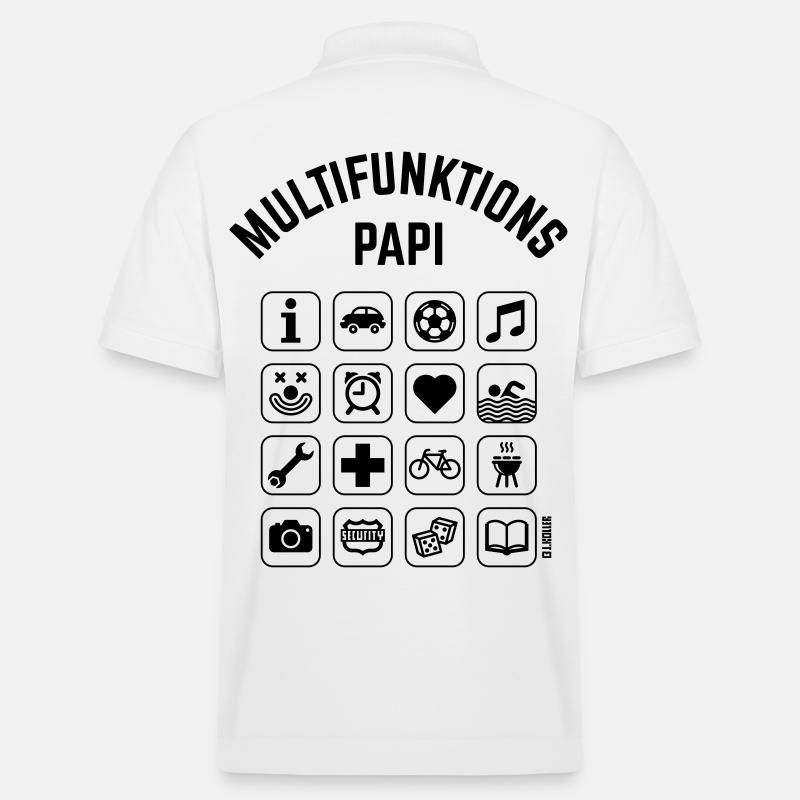 Multifunktions Papi (16 Icons) - Stanley/Stella Unisex Bio-Poloshirt PREPSTER - Weiß