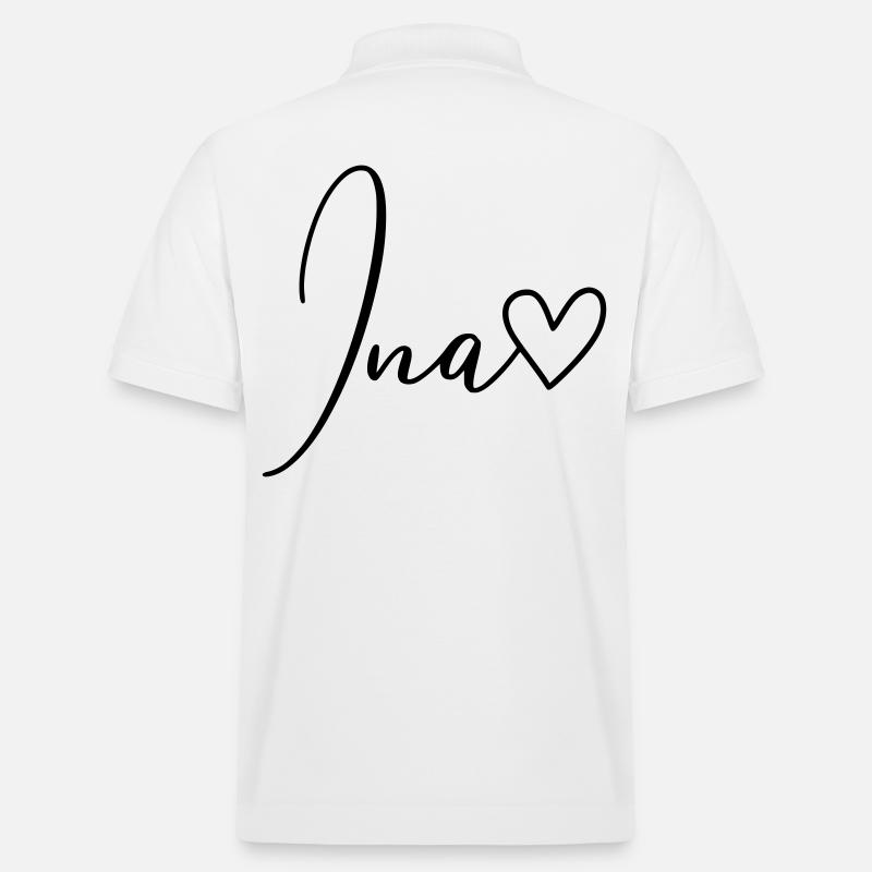 Ina Name Vorname Mädchen - Stanley/Stella Unisex Bio-Poloshirt PREPSTER - Weiß