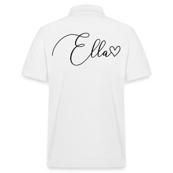 Ella Name Vorname Mädchen - Stanley/Stella Unisex Bio-Poloshirt PREPSTER - Weiß - Hinten - Andy (188cm)