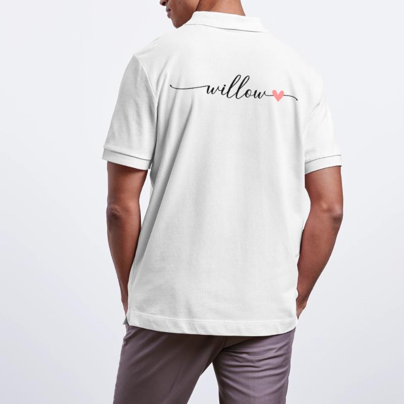 Willow Surname First name Calligraphy Script Stanley/Stella Unisex Organic Polo Shirt PREPSTER