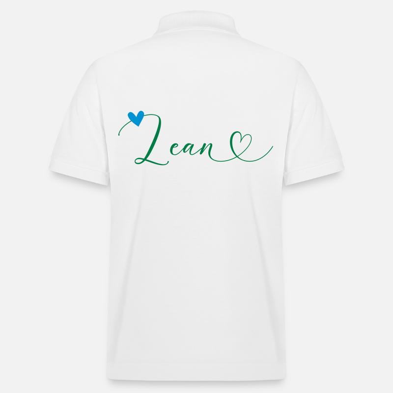 Lean Nom Prénom Calligraphie Coeur - Polo PREPSTER bio Stanley/Stella Unisexe - blanc