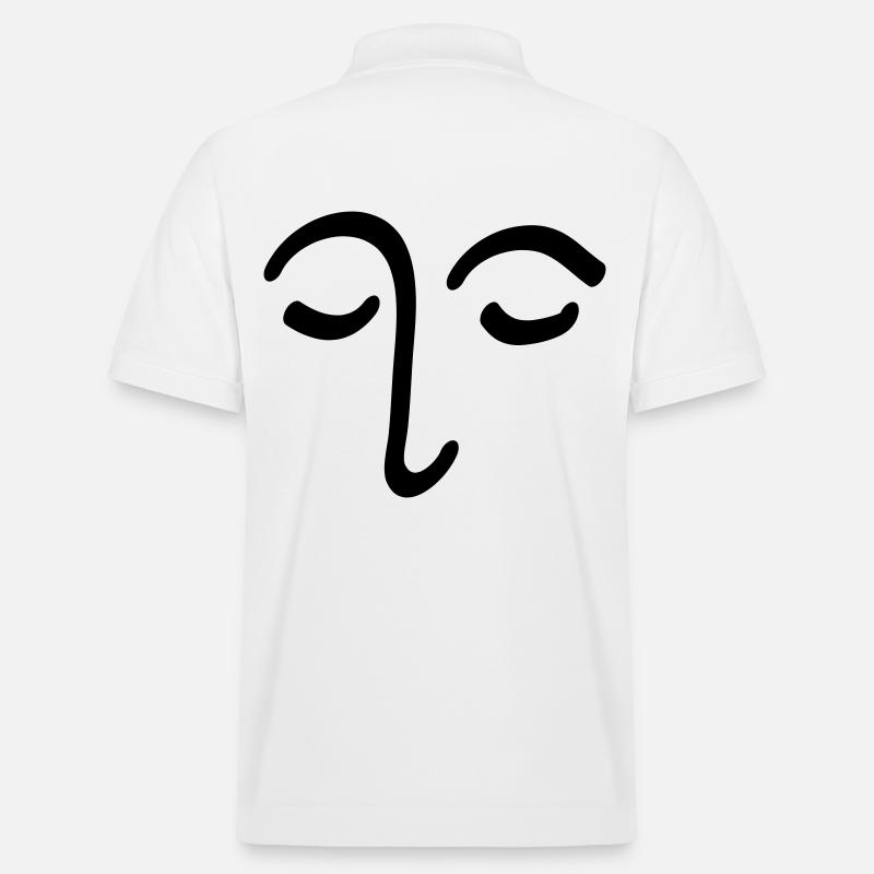 Visage Dessin Tête Oeil Cadeau - Polo PREPSTER bio Stanley/Stella Unisexe - blanc