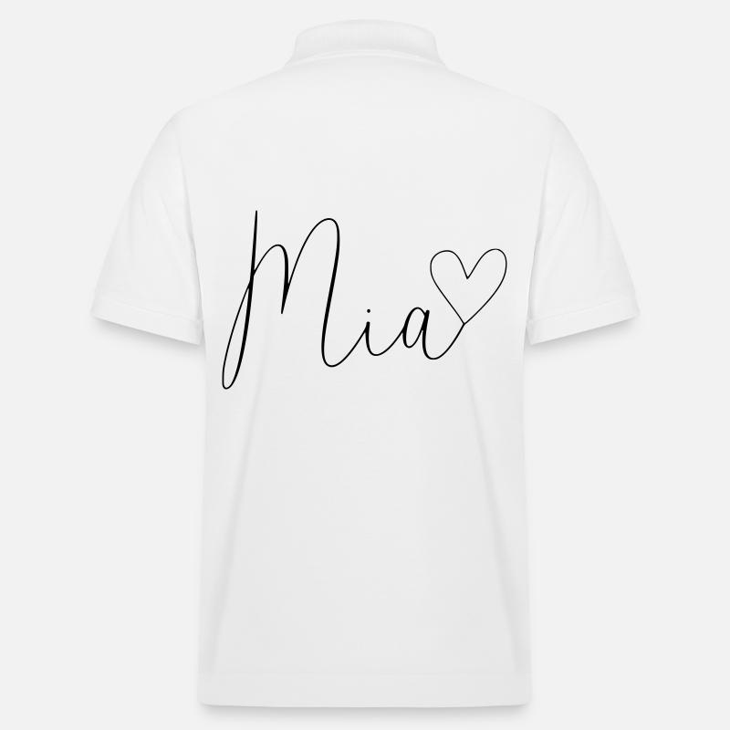 Mia Name Vorname Mädchen - Stanley/Stella Unisex Bio-Poloshirt PREPSTER - Weiß