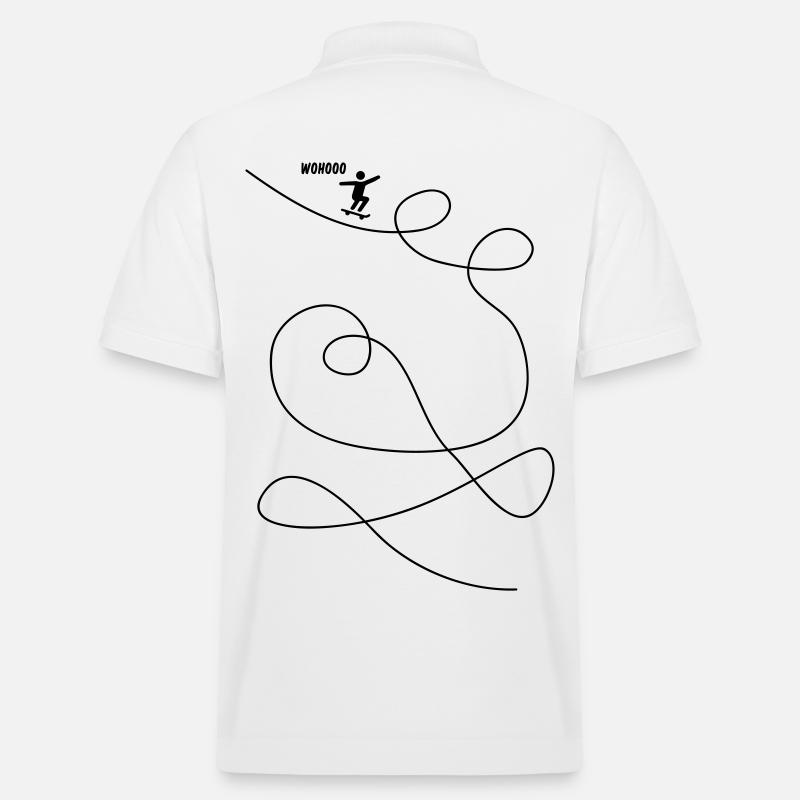 Skateboarder macht Looping Geschenk - Stanley/Stella Unisex Bio-Poloshirt PREPSTER - Weiß