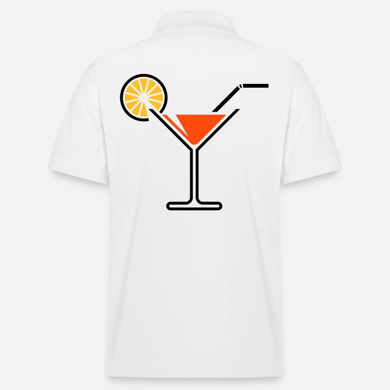 Cocktail / Cocktailglas / Martini + (Orange) - Stanley/Stella Unisex Bio-Poloshirt PREPSTER - Weiß