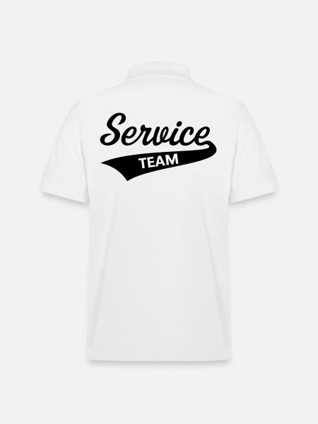 Service Team (Workwear / Black) - Stanley/Stella Unisex Organic Polo Shirt PREPSTER - white