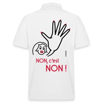 Non, C’Est Non ! (Non Signifie Non ! / Angry / 2C) - Polo PREPSTER bio Stanley/Stella Unisexe - blanc - Dos - Andy (188cm)