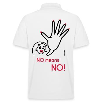 No Means No! (Angry / 2C) - Stanley/Stella Unisex Organic Polo Shirt PREPSTER - white - Back - Andy (188cm)