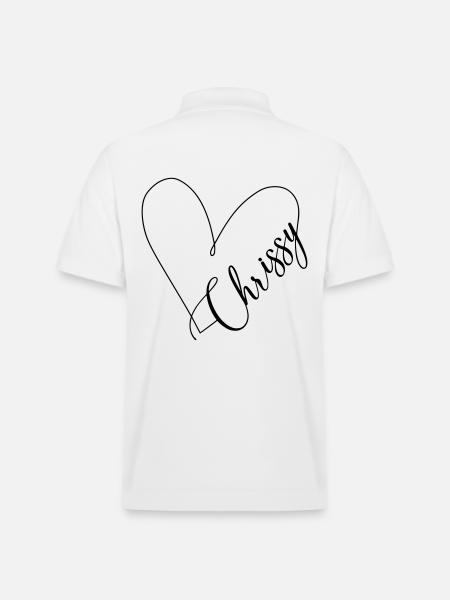 Chrissy Name Herzlinie - Stanley/Stella Unisex Bio-Poloshirt PREPSTER - Weiß