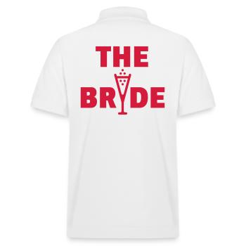 The Bride Bubbly (Hen Night Party / Red) - Stanley/Stella Unisex Organic Polo Shirt PREPSTER - white - Back - Andy (188cm)