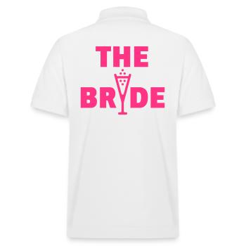 The Bride Bubbly (Hen Night Party / Neon Pink) - Stanley/Stella Unisex Organic Polo Shirt PREPSTER - white - Back - Andy (188cm)