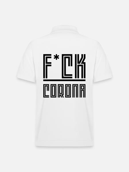 Fuck Corona - Stanley/Stella Unisex Organic Polo Shirt PREPSTER - white