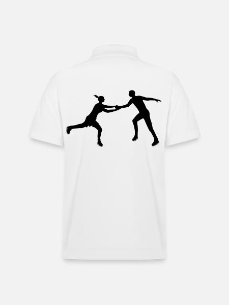 Kunstskøjteløb par i harmoni - Stanley/Stella PREPSTER økologisk unisex poloshirt - hvid