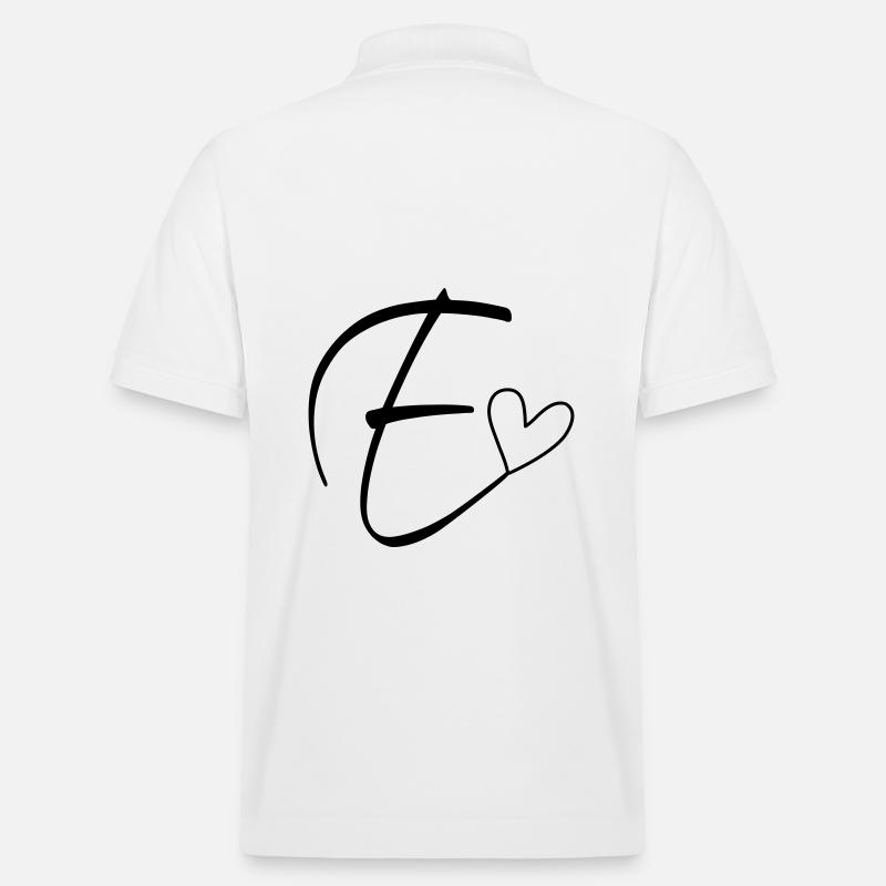 Buchstabe E Buchstabe-E Kalligrafie - Stanley/Stella Unisex Bio-Poloshirt PREPSTER - Weiß