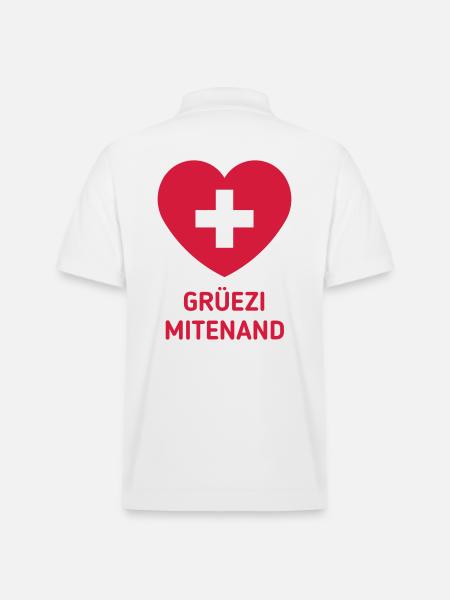 Grüezi Mitenand (Croix Suisse 1C) - Polo PREPSTER bio Stanley/Stella Unisexe - blanc