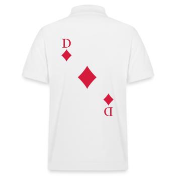 Queen Playing Card Costume Carnival Poker - Stanley/Stella Unisex Organic Polo Shirt PREPSTER - white - Back - Andy (188cm)