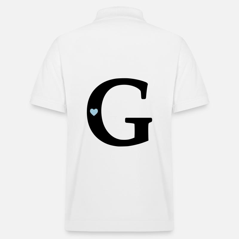 Buchstabe G Anfangsbuchstabe - Stanley/Stella Unisex Bio-Poloshirt PREPSTER - Weiß