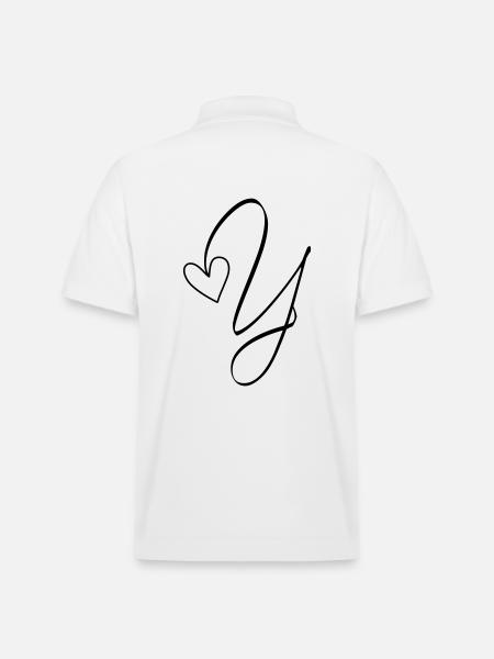 Letter Y Ypsilon Letter-Y Calligraphy - Stanley/Stella Unisex Organic Polo Shirt PREPSTER - white