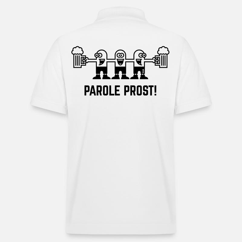Parole Prost! (Bier / Biertrinker / 1C) - Stanley/Stella Unisex Bio-Poloshirt PREPSTER - Weiß