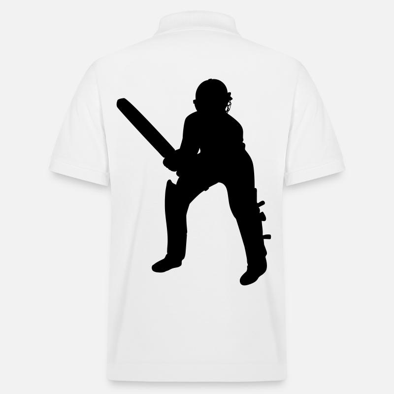 Batteur de cricket Noir - Polo PREPSTER bio Stanley/Stella Unisexe - blanc