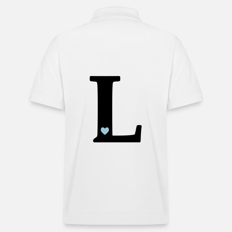 Buchstabe L Anfangsbuchstabe - Stanley/Stella Unisex Bio-Poloshirt PREPSTER - Weiß