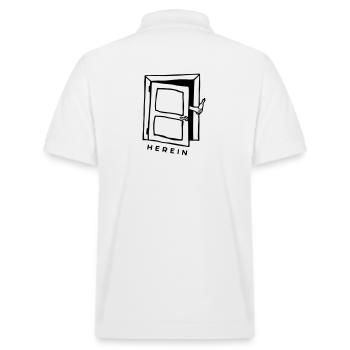 herein - Stanley/Stella Unisex Bio-Poloshirt PREPSTER - Weiß - Hinten - Andy (188cm)