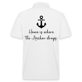Home is where the Anchor drops schwarz - Stanley/Stella Unisex Bio-Poloshirt PREPSTER - Weiß - Hinten - Andy (188cm)