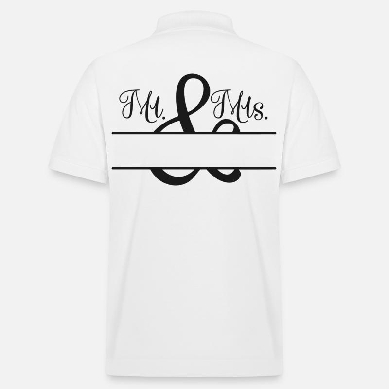 Mr. & Mrs. + Nom à personnaliser - Polo PREPSTER bio Stanley/Stella Unisexe - blanc